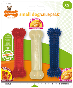 Brinquedo para cães Nylabone Small Dog Moderate Chew Value Pack X-Small