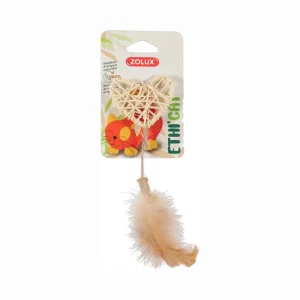 Brinquedo para Gatos – Coração em Rattan com Penas