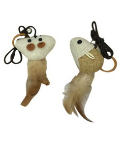Brinquedo para gatos Eurosiam Brinquedo Natural com Penas & Sino – 1 unidade