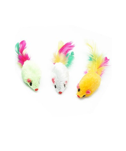 Brinquedo para gatos Eurosiam Conjunto 3 Ratos com Penas