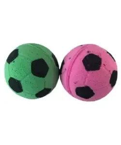 Brinquedo para gatos Eurosiam Conjunto de 2 Bolas em Esponja – Football