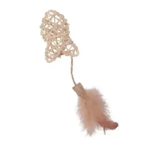 Brinquedo Peixe em Rattan com Penas para Gatos
