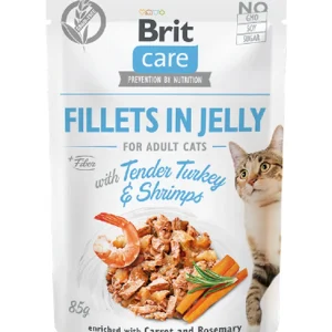 Brit Care Cat Fillets in Jelly with Tender Turkey & Shrimps 85 g