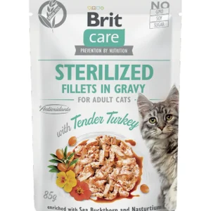 Brit Care Cat Sterilized Fillets in Gravy with Tender Turkey 85 g