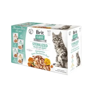 Brit Care Cat Sterilized Flavour Box – variedade húmida em molho