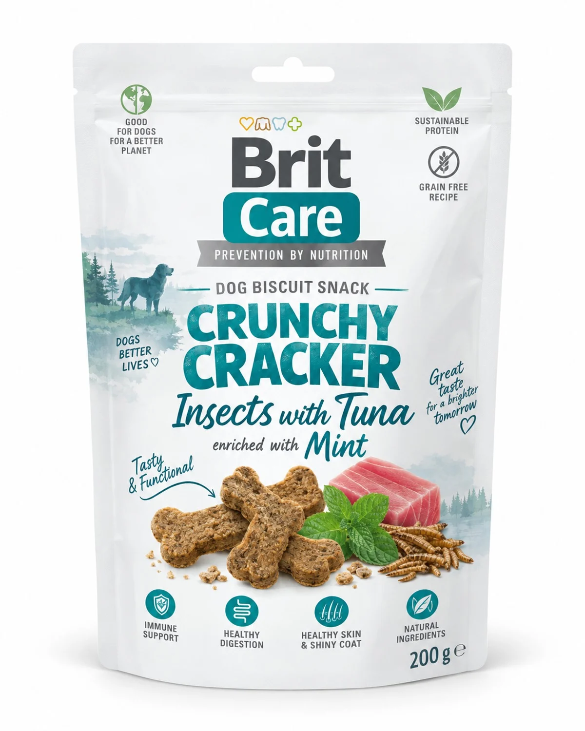 Brit Care Crunchy Cracker Insects with Tuna Enriched with Mint 200 g