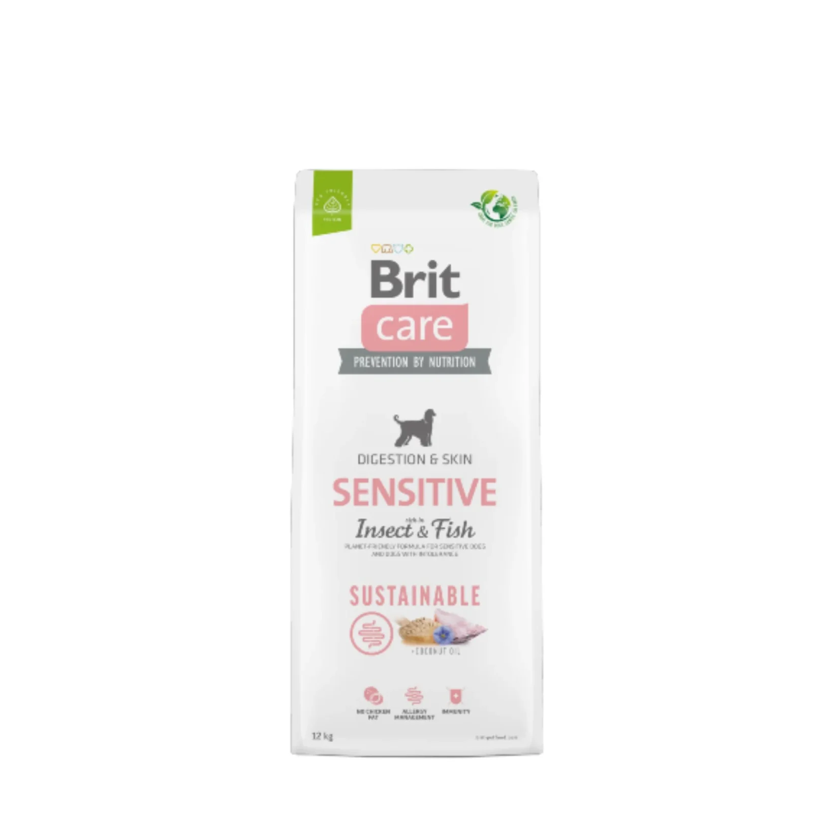 Brit Care C茫o Sensitive Sustainable Fish & Insect 12kg - ra莽茫o rica em insectos e peixe para c茫o