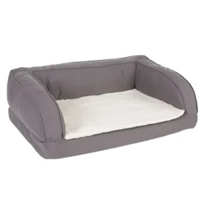 Cama ortopédica cinzenta para cães