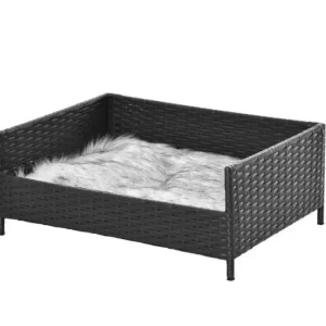 Cama para cães e gatos em vime com almofada