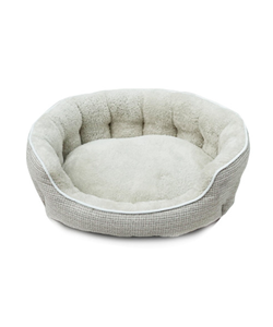 Cama para cães e gatos Eurosiam Cama Oval Pet Baskets Cinza/Bege