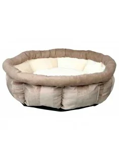 Cama para Gato Redonda Leona Castanho e Creme