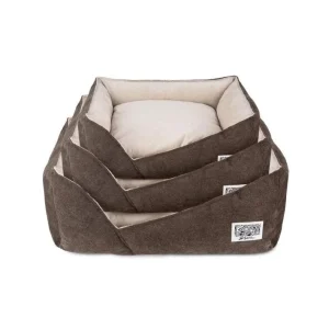 Cama Quadrada Antiderrapante Castanha/Creme – BPS