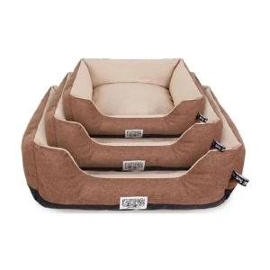 Cama Quadrada Castanho, Preto e Creme – BPS