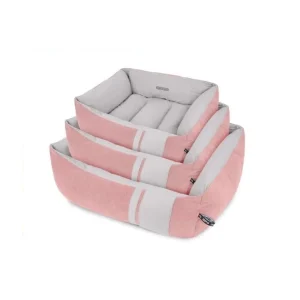 Cama Quadrada Rosa e Cinzento – BPS