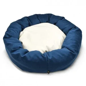 Cama redonda Comfort Milano Navy para cães – Christopher – Cor do Produto: Azul escuro/Pérola | Diâmetro: Ø 76 cm