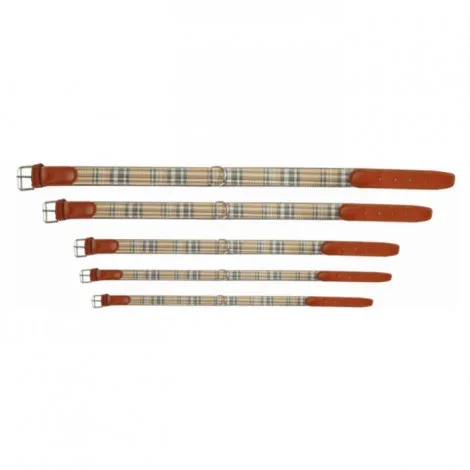 Camon Coleira escocesa Chéri para cães – Cor do Produto: Castanho tartã | Medidas: 1,8 x 33 cm