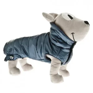 Casaco impermeável acolchoado Cristallo azul para cães – Ferribiella – Cor do Produto: Azul escuro | Medidas: 60 cm