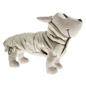 Casaco impermeável acolchoado Cristallo bege para cães – Ferribiella – Cor do Produto: Bege | Medidas: 36 cm