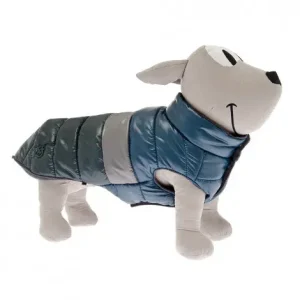 Casaco impermeável Bizarre verde/azul para cães – Ferribiella – Cor do Produto: Verde seco e azul | Medidas: 30 cm