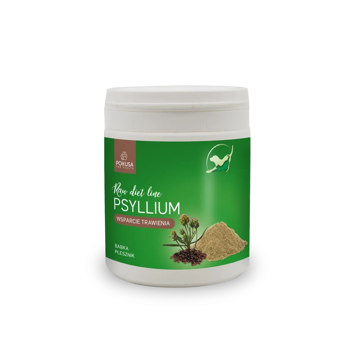 Casca de Psyllium Natural para C茫es e Gatos 鈥?Fibra de Apoio Digestivo - Psyllium - RawDietLine