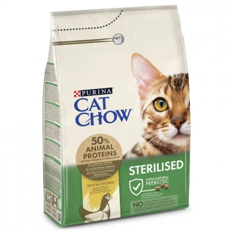Cat Chow Sterilised – Ração seca para gato adulto esterilizado – Frango – Quantidade: 3 kg