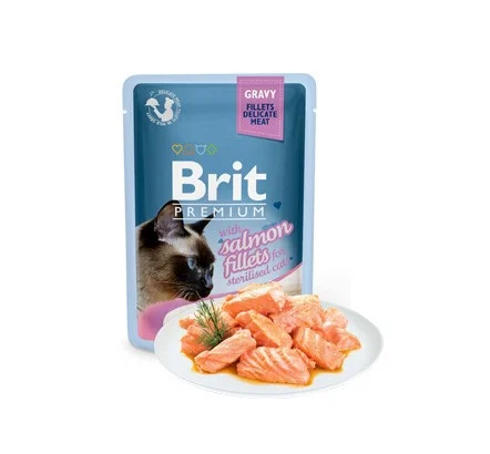 Cat Sterilized Fillets Gravy C/Salmão 85Gr – Brit - Image 2