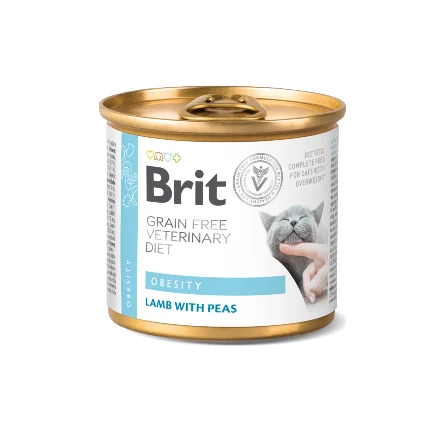 Cat Wet Obesity Borrego e Ervilhas (Grain Free) 200Gr – Brit
