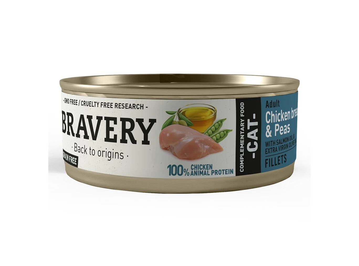 Cat Wet Peito de Frango e Ervilhas 70Gr – Bravery