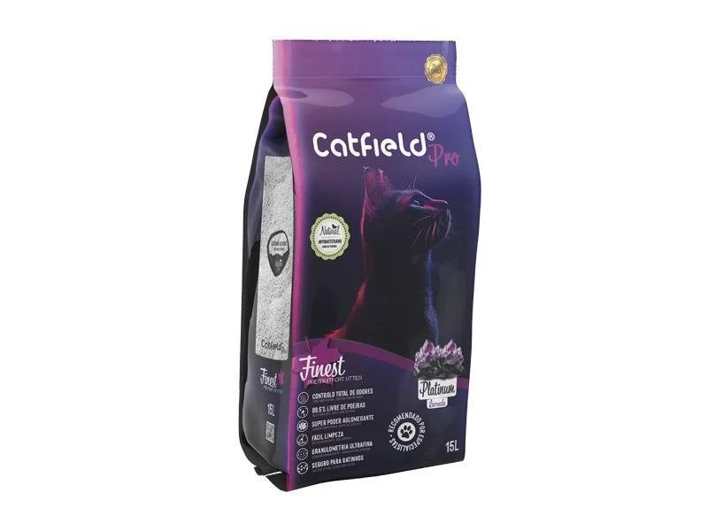 Catfield Finest Platinum Lavanda Areia Aglomerante para Gatos