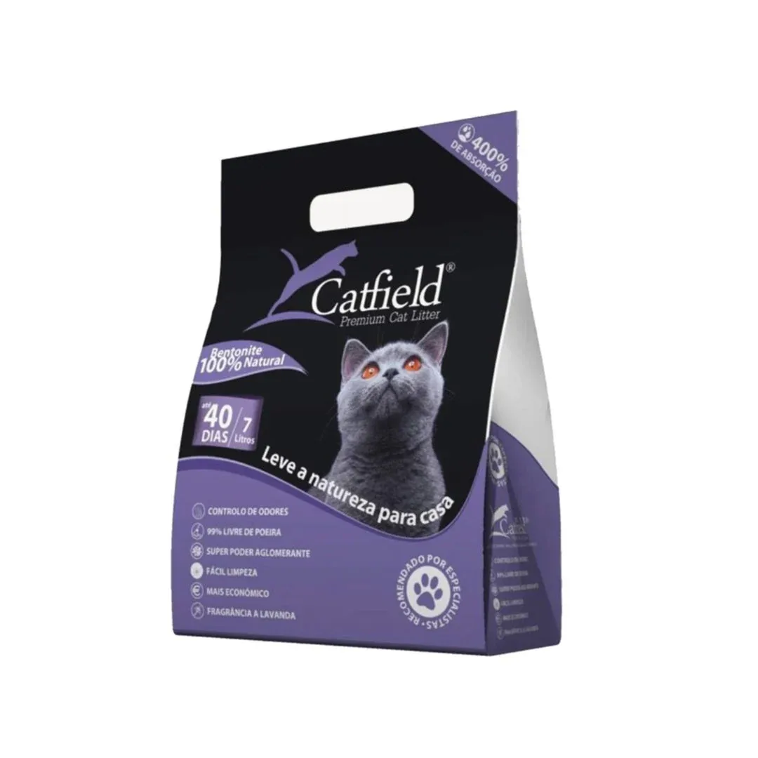 Catfield Lavanda – Areia aglomerante de bentonite para gatos 7L