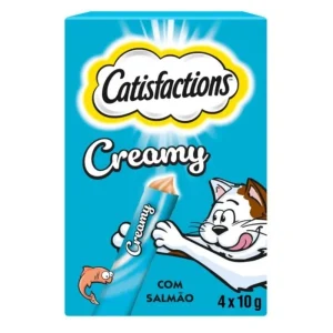 Catisfactions Creamy Salmão – Snack cremoso para gatos 4 x 10 g