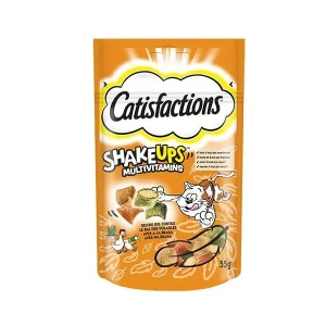 Catisfactions Shake Ups Aves na Brasa 60g – Snacks para Gatos – Frango, Pato e Catnip