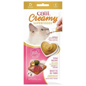 Catit Creamy Superfoods Atum com Coco e Wakame – Snack cremoso para gatos