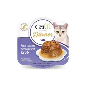 Catit Cuisine Dinner Peixe com Abóbora e Sabor a Caranguejo – Alimento húmido para gatos adultos 75g