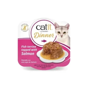 Catit Cuisine Dinner Peixe com Salmão – Alimento húmido para gatos adultos 75g