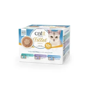 Catit Cuisine Fillet Atum Pack Variado – Alimento húmido para gatos 12 x 75g