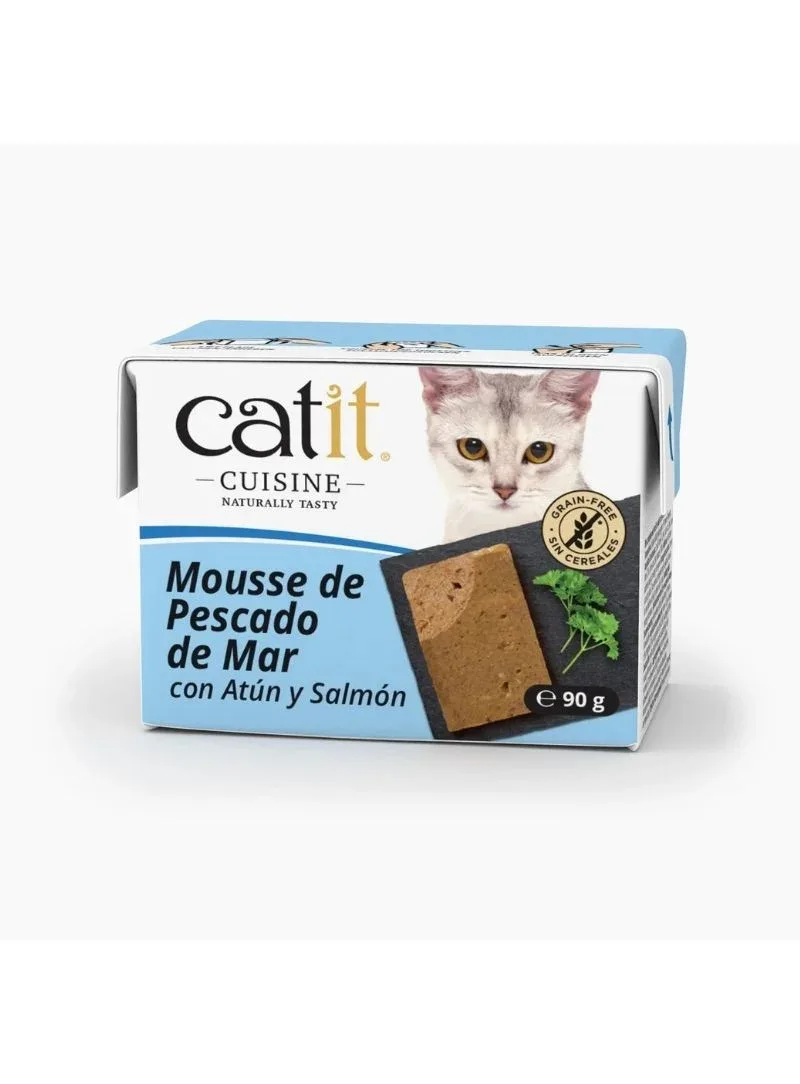 Catit Cuisine Mousse de Peixe do Mar com Atum e Salmão – Comida húmida completa para gatos 90g