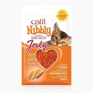 Catit Nibbly Jerky Frango – Snack macio para gatos 30g