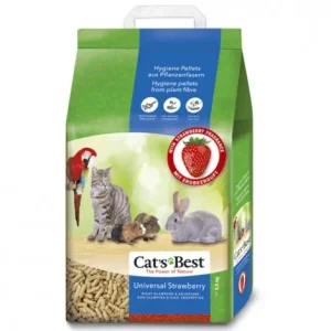 Cat’s Best Universal Strawberry – Areia em pellets com cheiro a morango – Quantidade: 5,5 kg