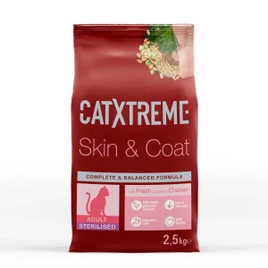 Catxtreme Adult Skin & Coat Sterilised Ração de frango para gatos