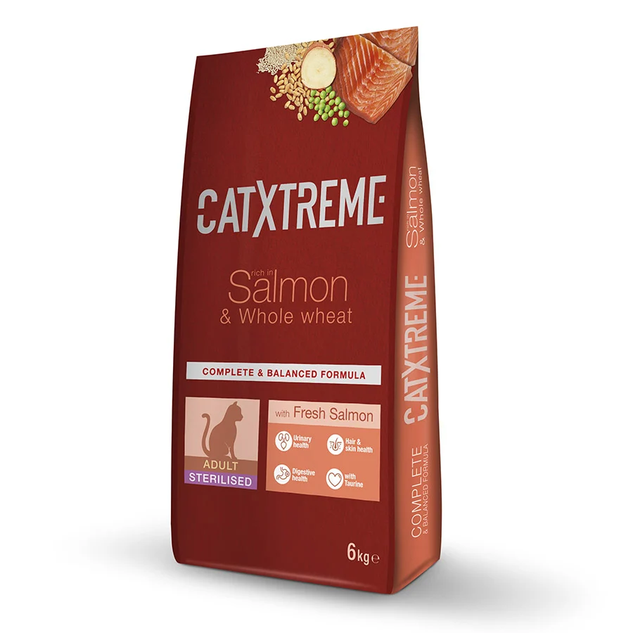 Catxtreme Sterilised Salmão Ração para gatos