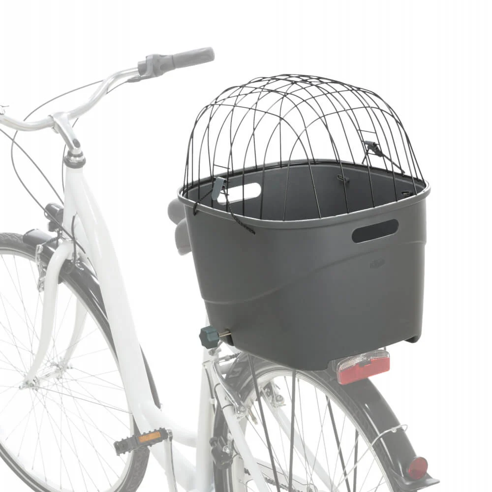 CESTO PLÁSTICO COM TAMPA EM ARAME PARA BICICLETA - Image 2