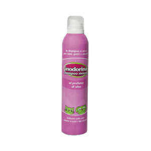 Champô seco para cães e gatos Mousse Aloe Inodorina – 300 ml