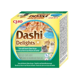 Churu Dashi Delights Atum com Flocos de Bonito – Alimento húmido complementar para gatos 70 g