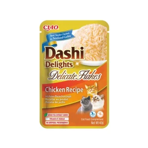Churu Dashi Delights Delicate Flakes Frango – Alimento húmido complementar para gatos 40 g