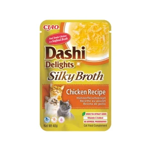 Churu Dashi Delights Silky Broth Frango – Alimento húmido complementar para gatos 40 g