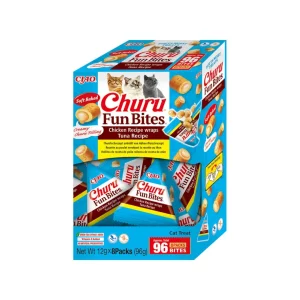 Churu Fun Bites Frango e Atum – Snack macio com recheio cremoso para gatos 8 x 12 g
