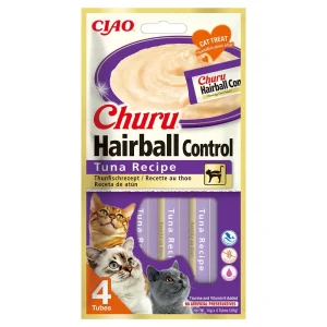 Churu Hairball Control Snack líquido de atum para gatos 4X14G
