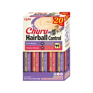 Churu Hairball Control Variedades – Snack cremoso para gatos 20 x 14 g