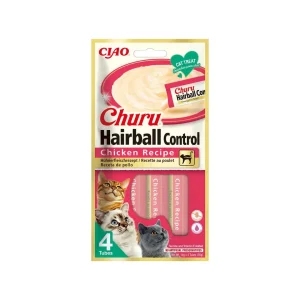 Churu Hairball Frango – Snack cremoso para gatos 4 x 14 g